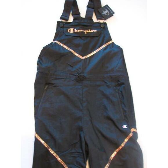 Champion Womens Overall Bib Athletic Jumpsuit Jumper Black Rose Gold Medium New - Picture 5 of 11